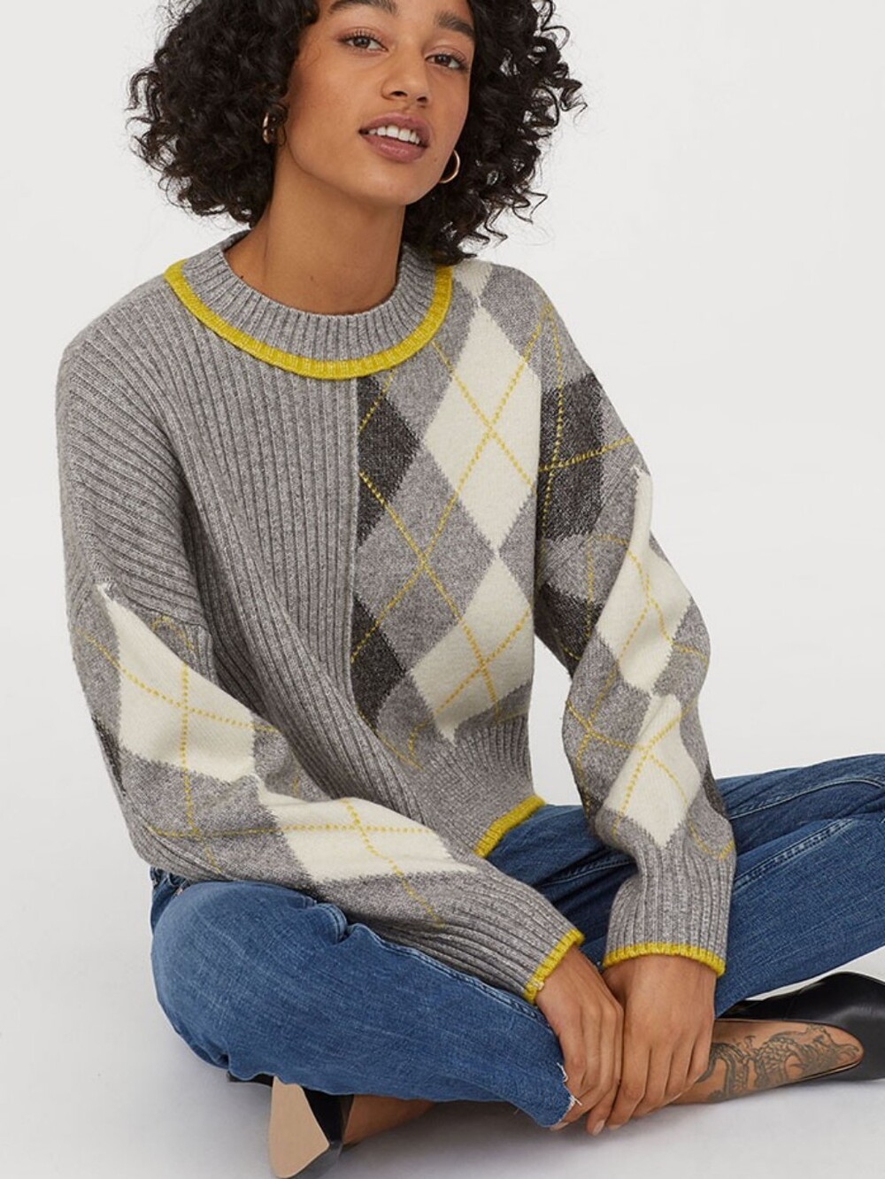 Pringle of Scotland x H&M Highland Argyle and Jacquard Print Wool Blend Sweater
